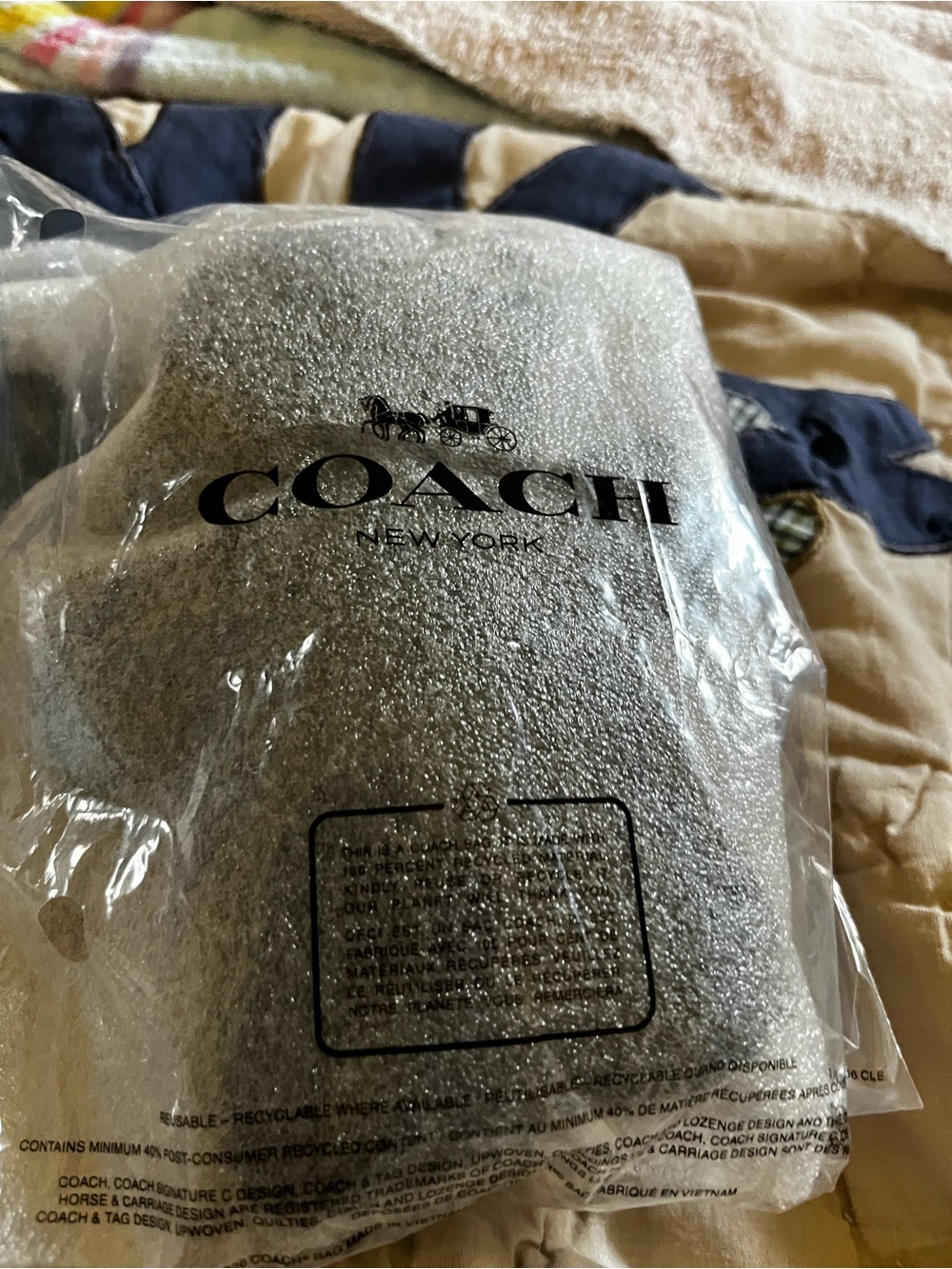 Coach Black Shearling Bear Charm